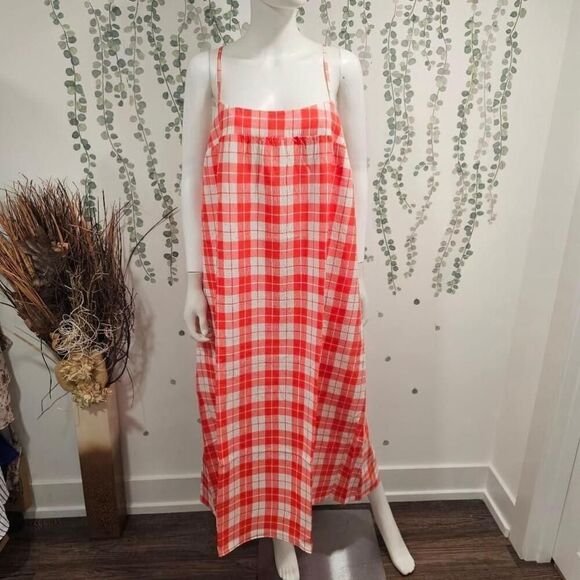 Show Me Your MuMu Oasis Midi Dress In Picnic Plaid Sz XL - Picture 3 of 12